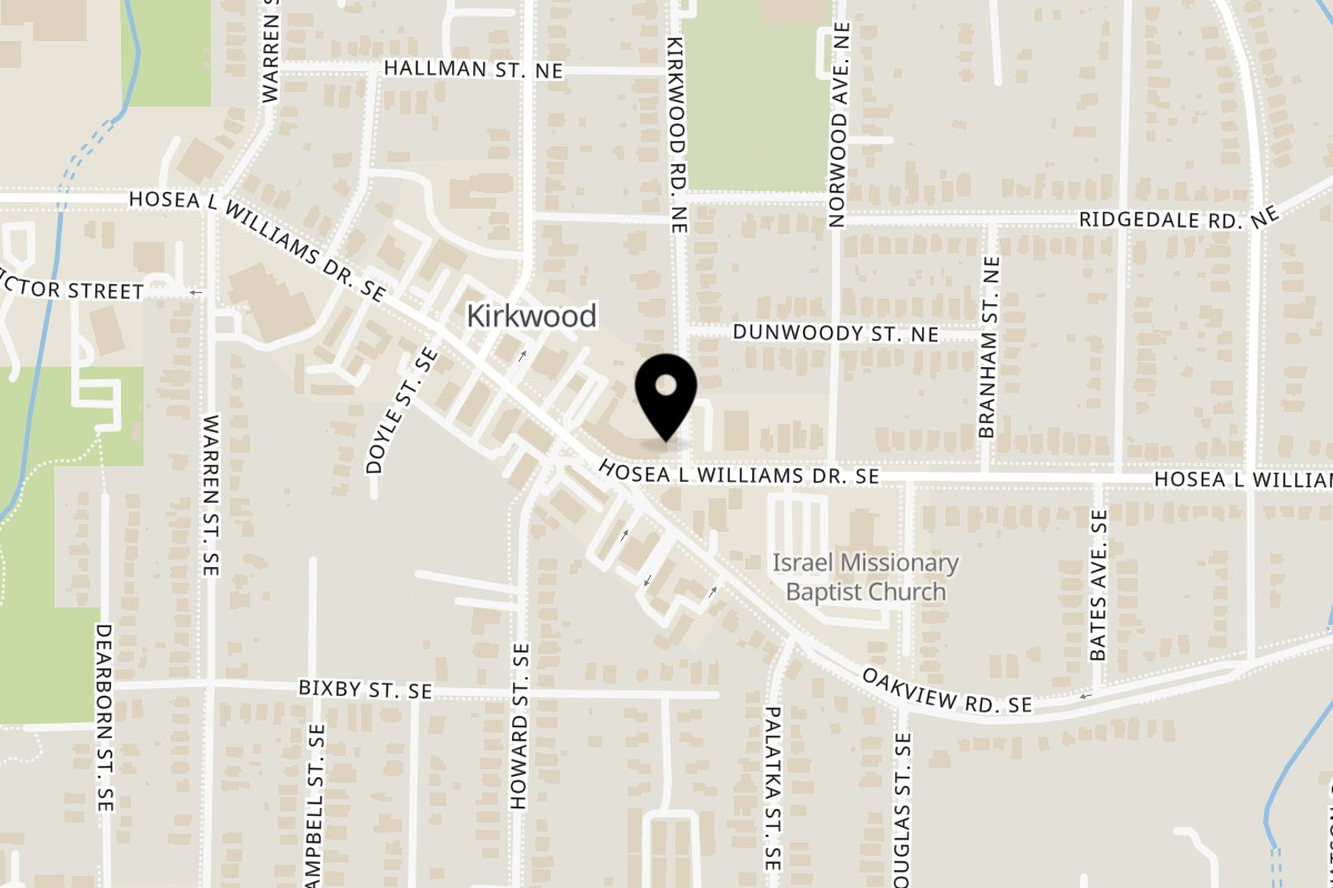 Map showing the location of Urban Pie on 2012A Hosea L Williams Dr NE in Atlanta